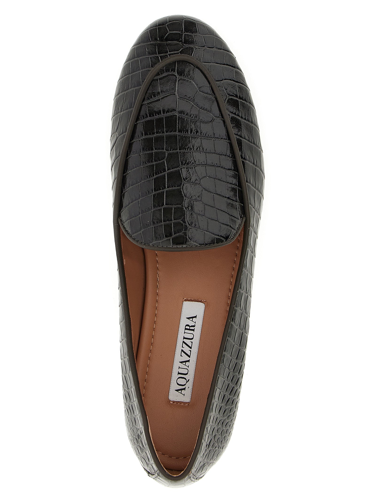 Aquazzura Schwarze Loafer aus Kalbsleder zum Hineinschlüpfen