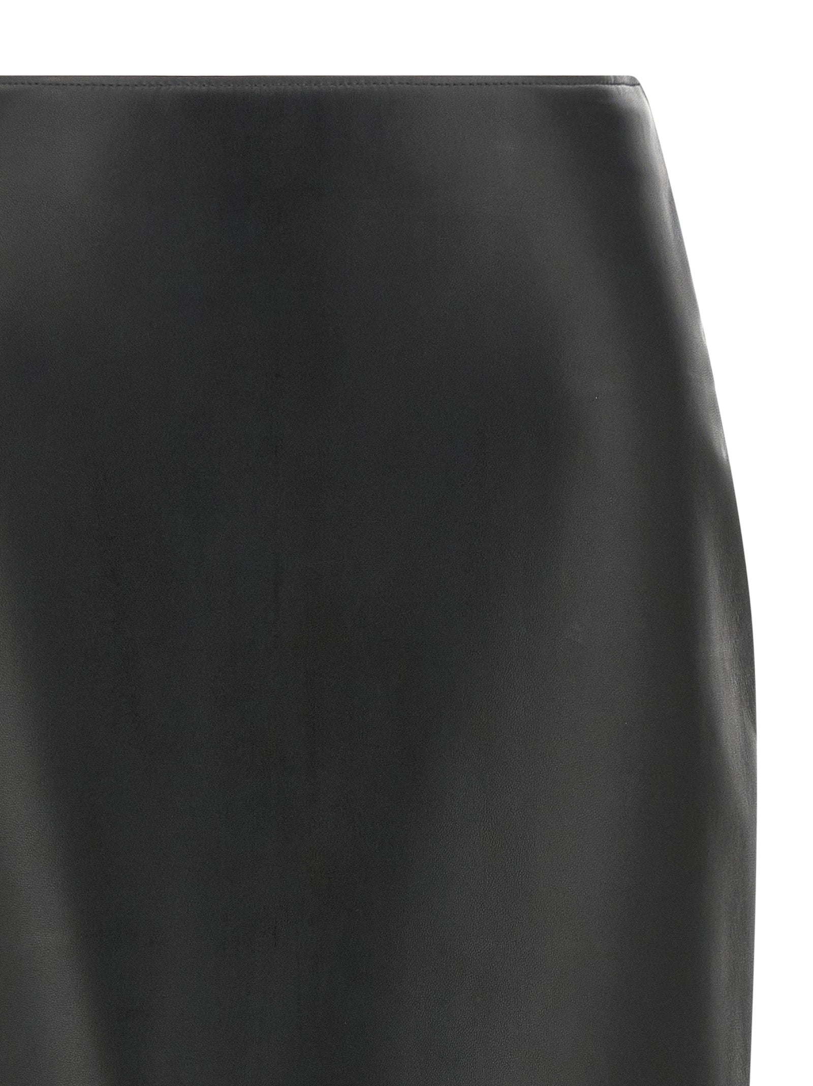 Fendi Schwarzer Midi-Rock aus Lammleder