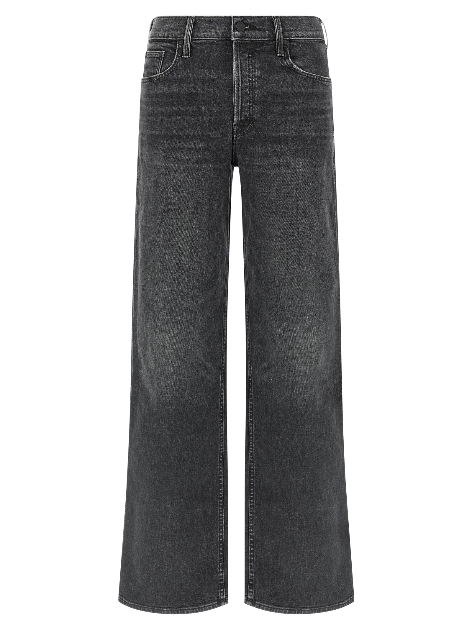 Mother Denim Schwarze Baumwoll-Jeans mit geradem Bein