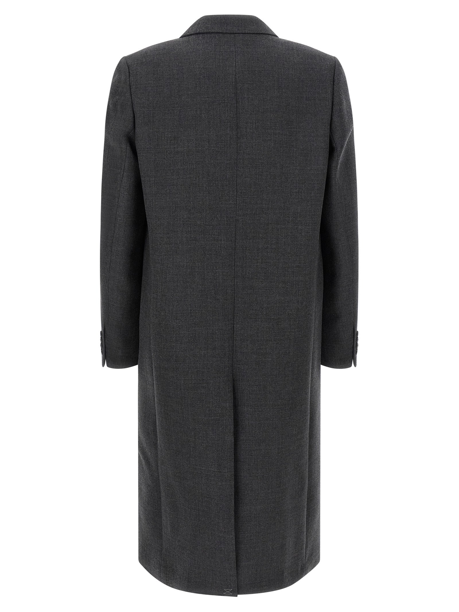 Dries Van Noten Grauer Wollmantel