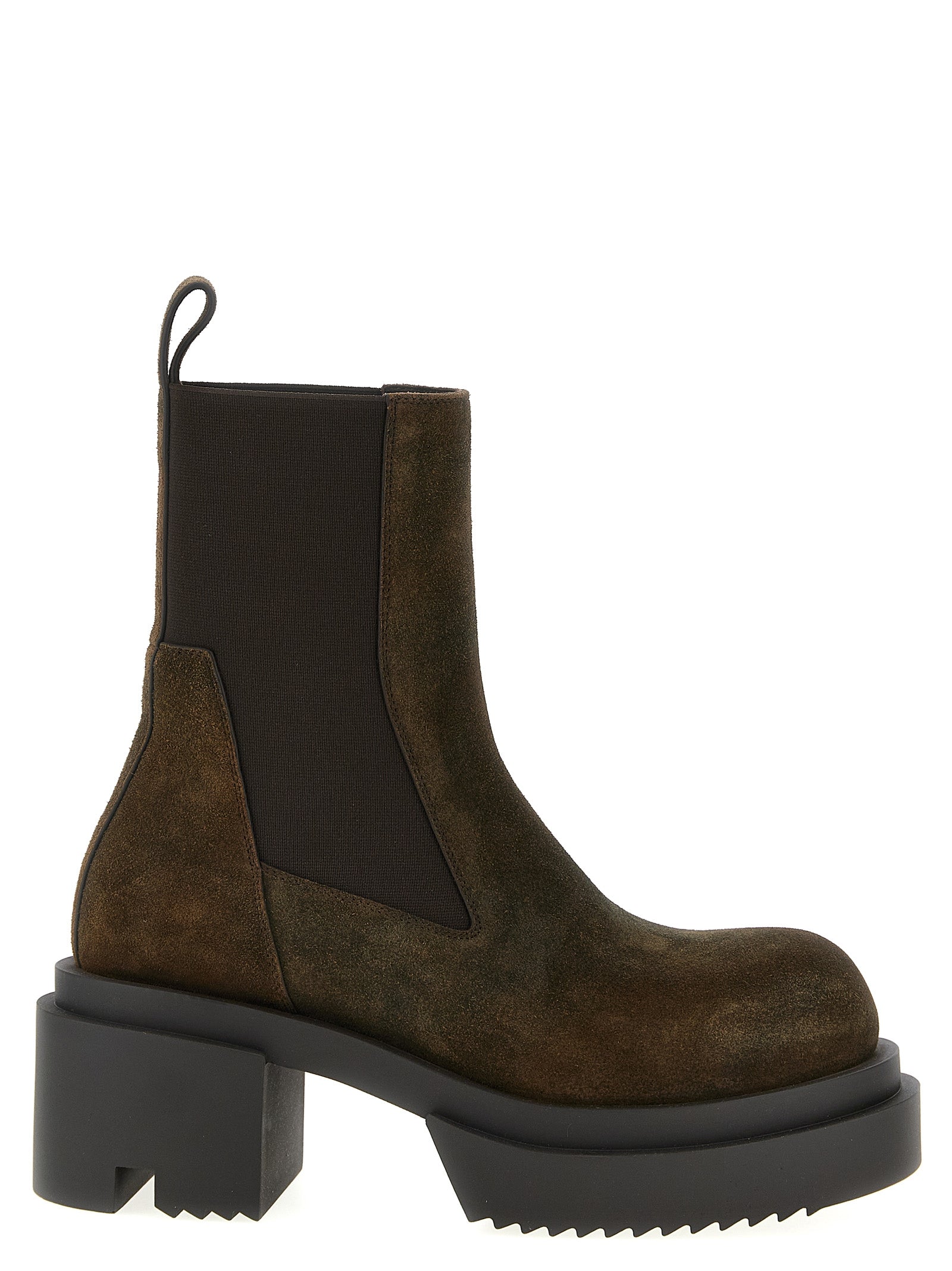 Rick Owens Chelsea Boots aus braunem Rindsleder