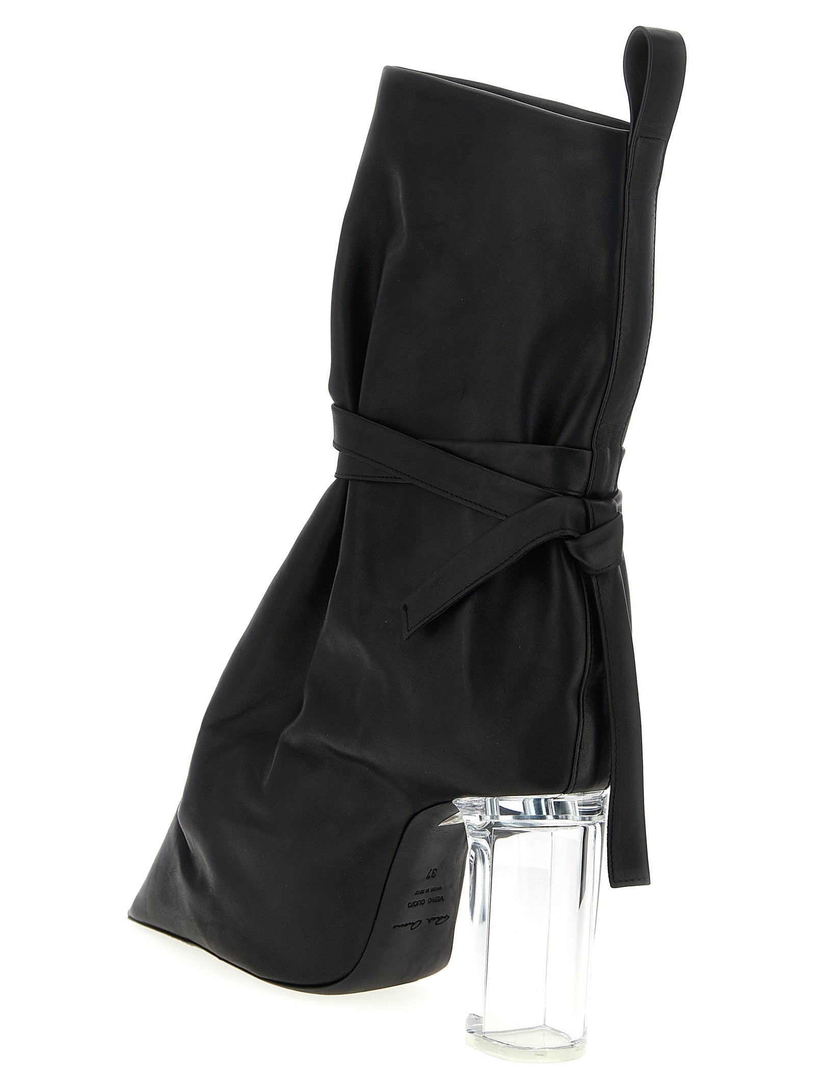 Rick Owens Schwarze Ankle Boots aus Rindsleder