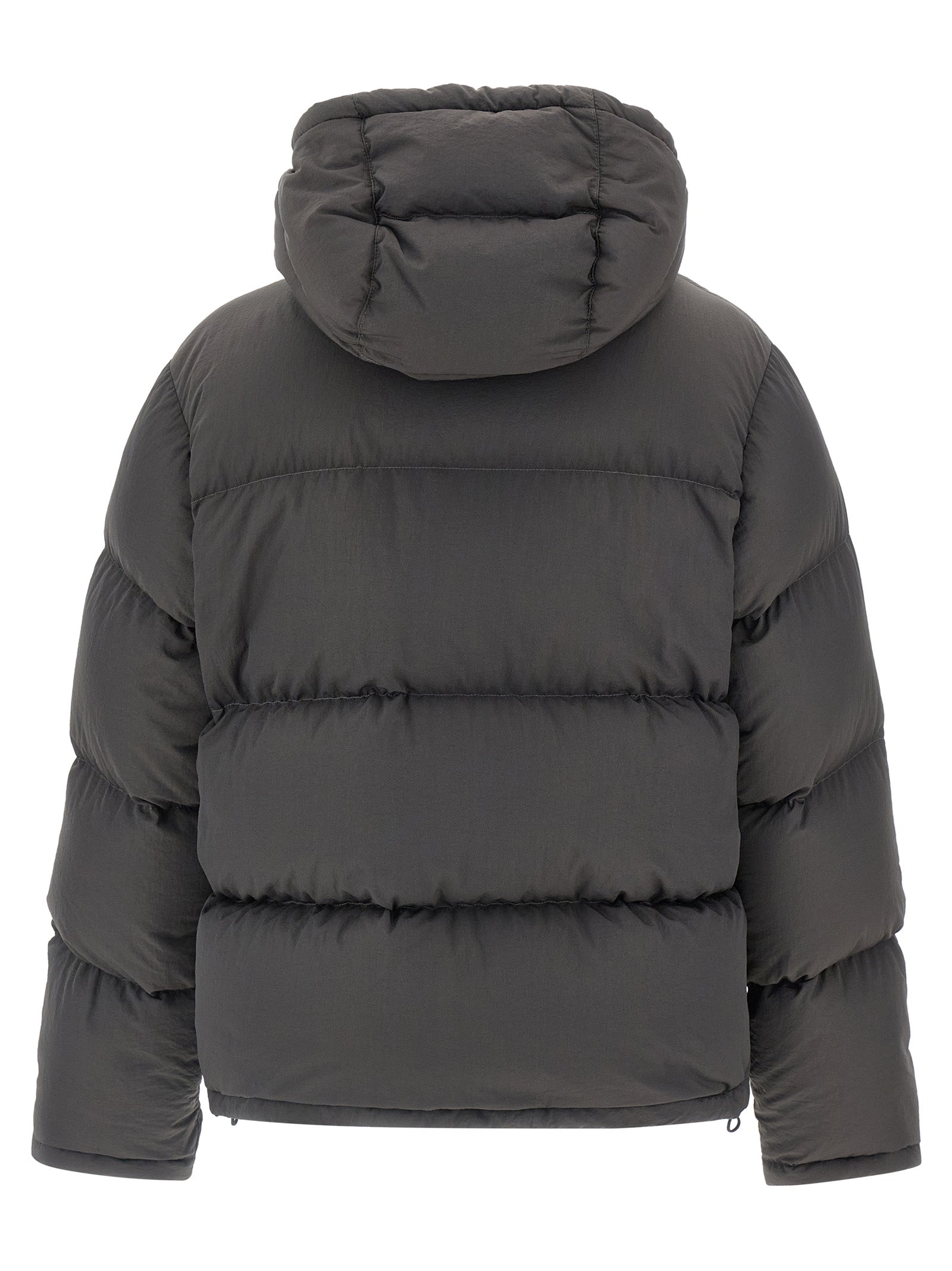 Dolce & Gabbana Graue Polyamid-Jacke in voller Länge