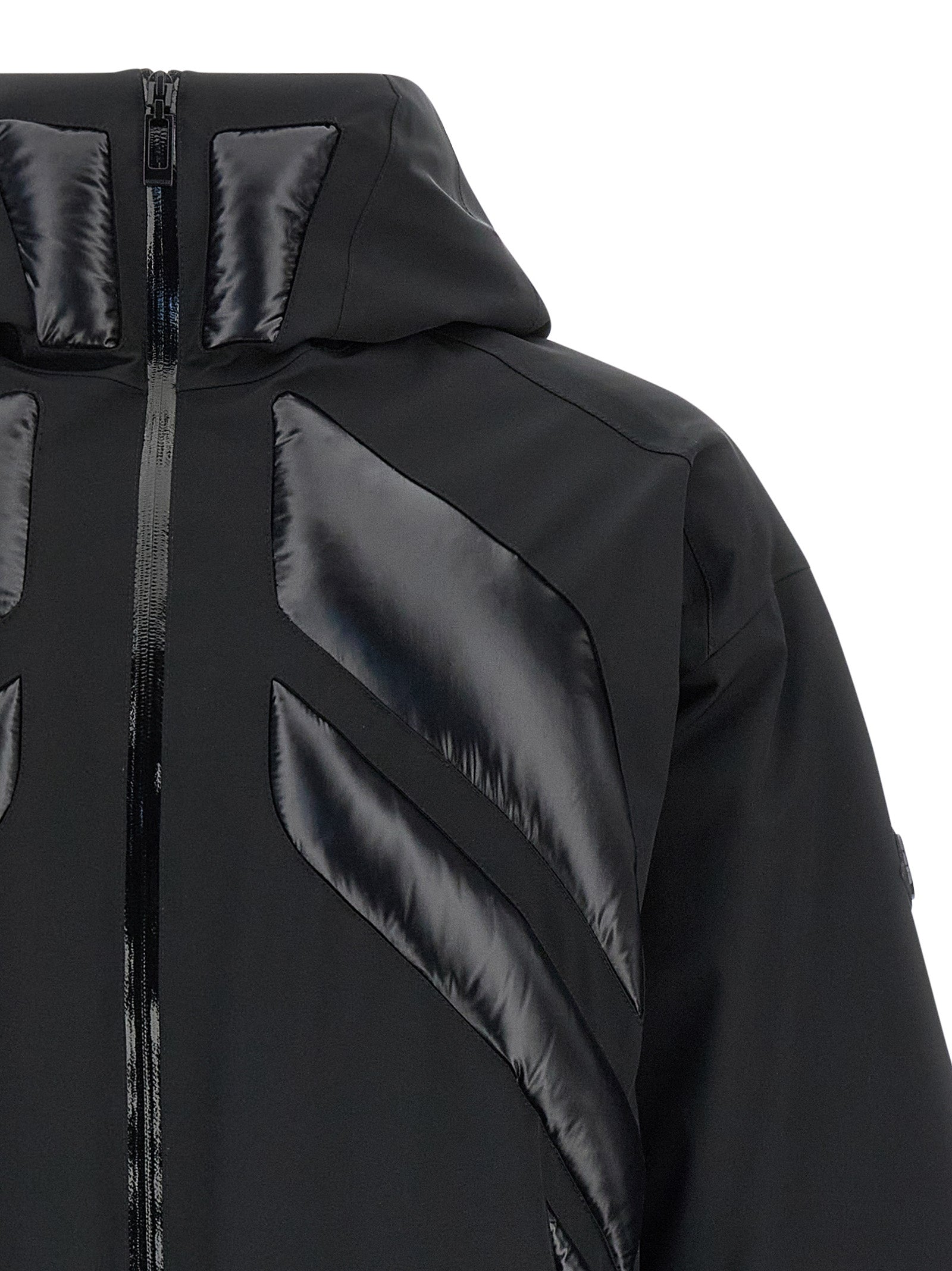 MONCLER GENIUS Schwarze Polyamid-Jacke in voller Länge