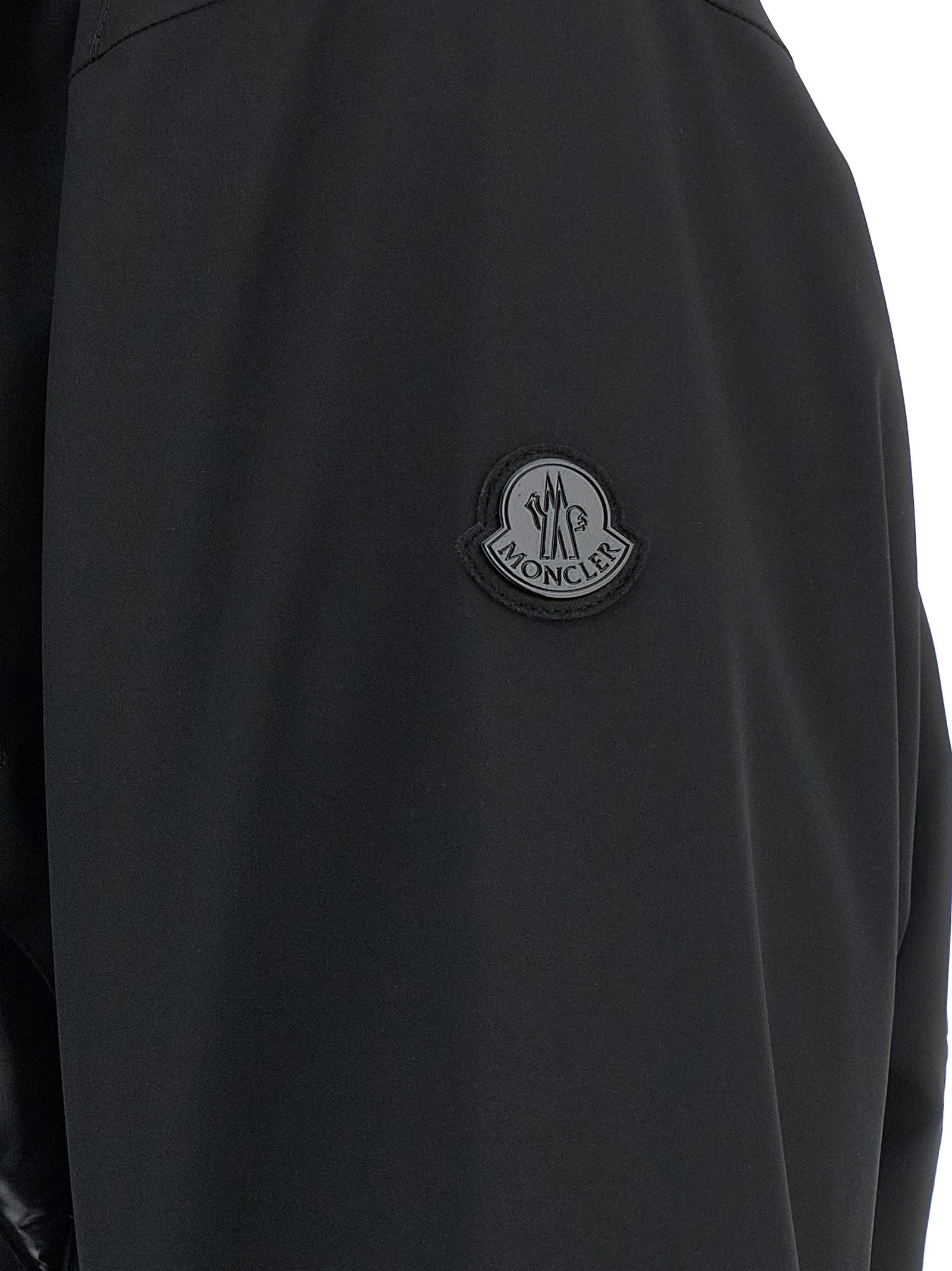 MONCLER GENIUS Schwarze Polyamid-Jacke in voller Länge