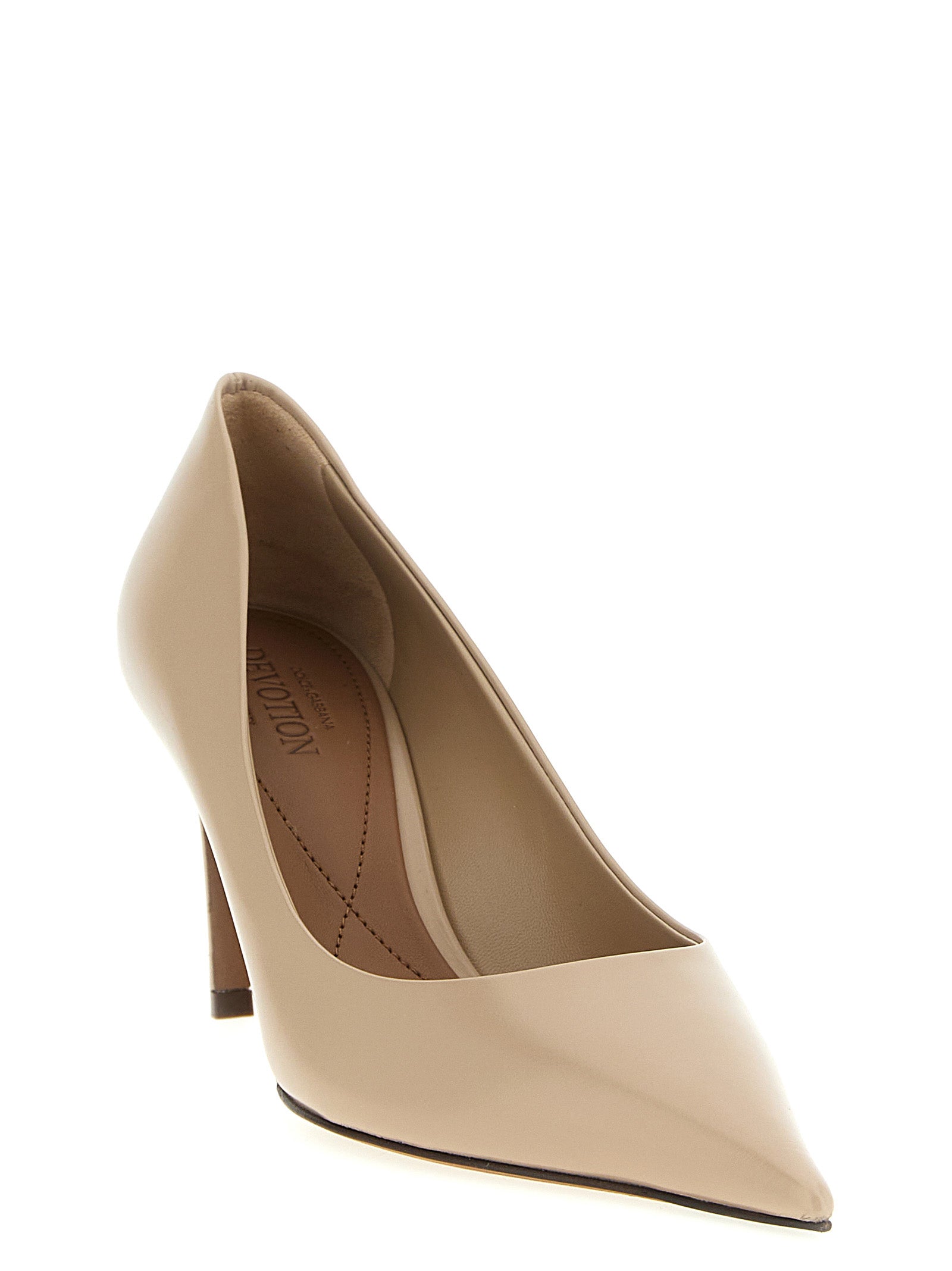 Dolce & Gabbana Beige Kalbsleder Pumps mit hohem Absatz