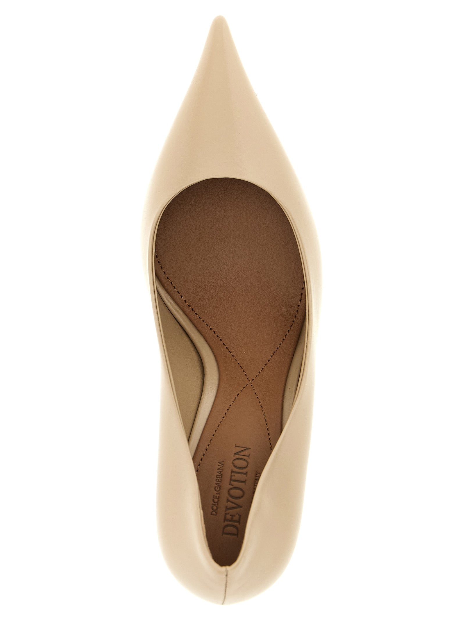 Dolce & Gabbana Beige Kalbsleder Pumps mit hohem Absatz