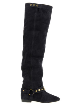 Isabel Marant Schwarzes Kalbsleder Over-the-Knee