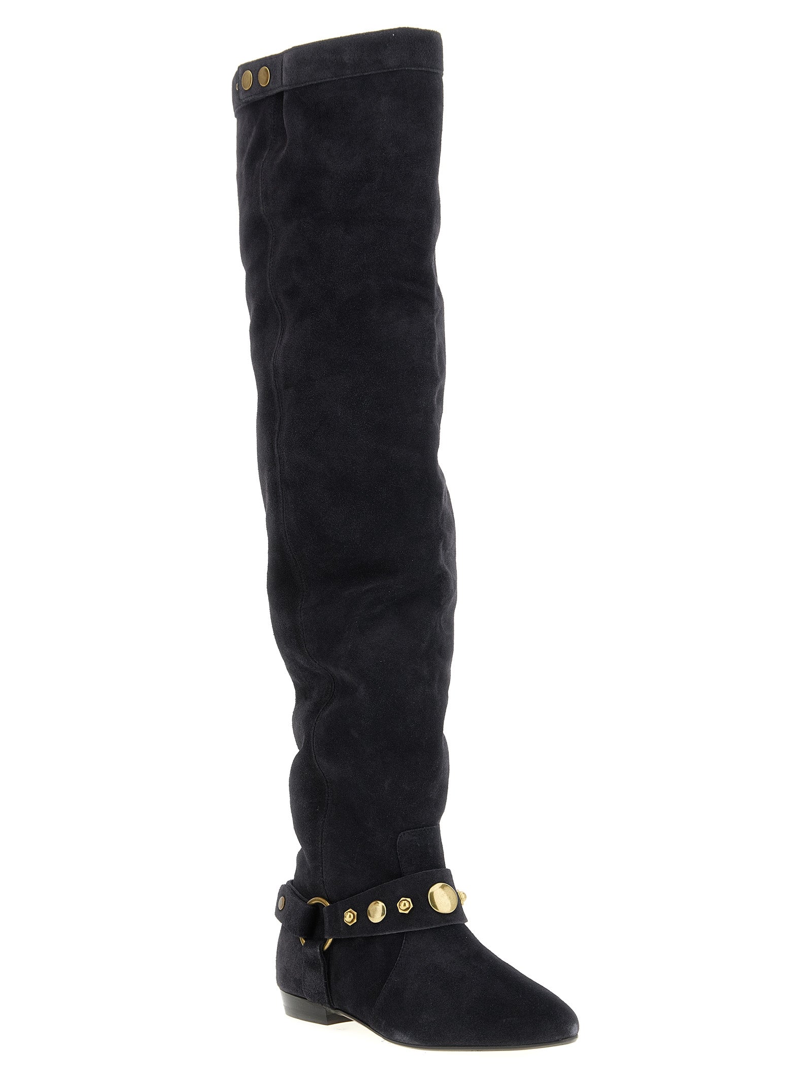 Isabel Marant Schwarzes Kalbsleder Over-the-Knee