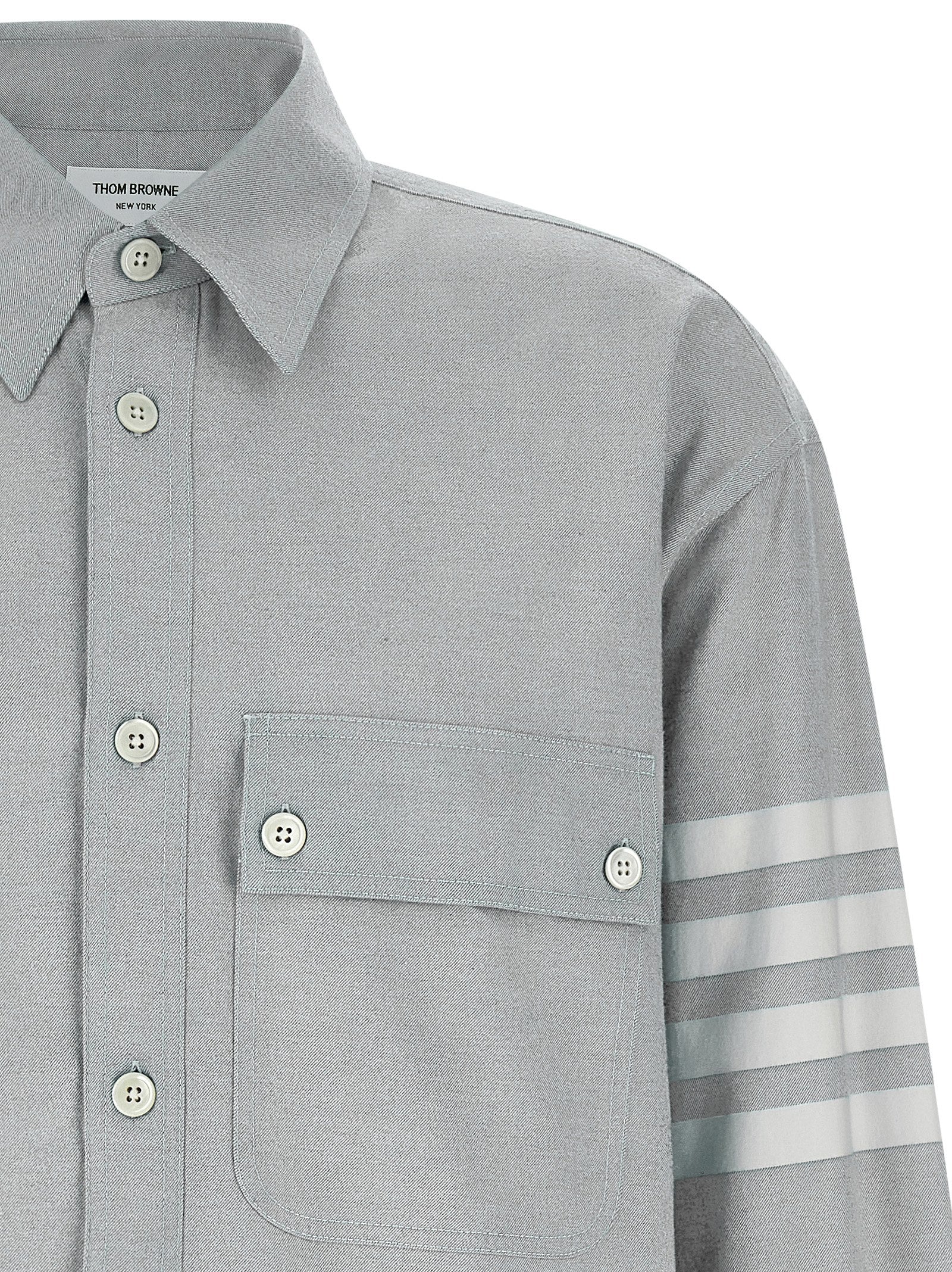 Thom Browne Graue Baumwollbluse