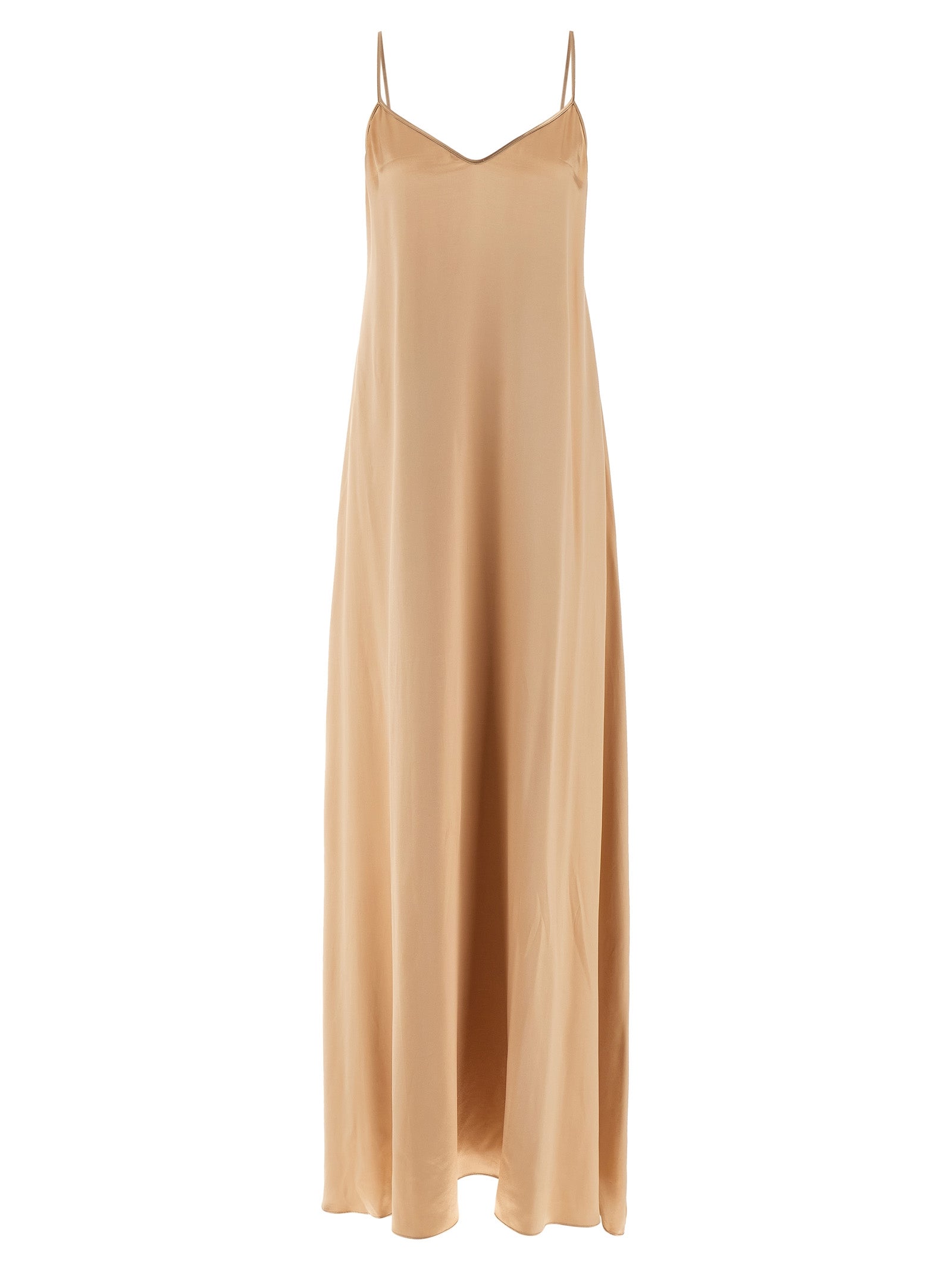 Ferragamo Beigefarbenes Viskose-Maxikleid