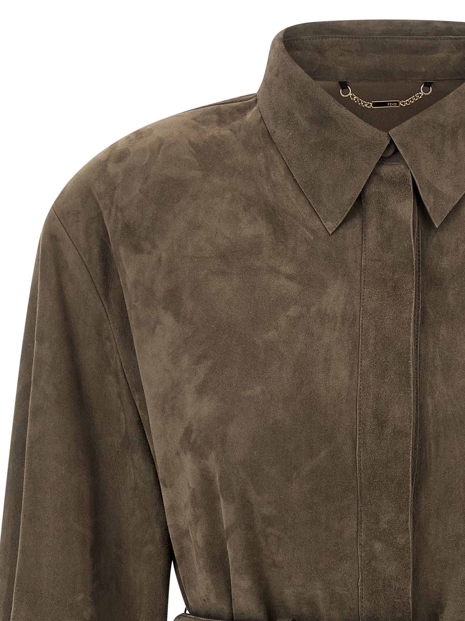 Fendi Graue Lammlederbluse