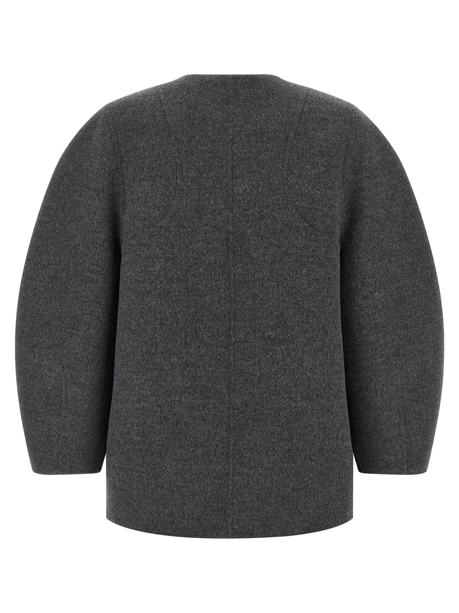 Fendi Grauer Wollmantel aus reiner Schurwolle