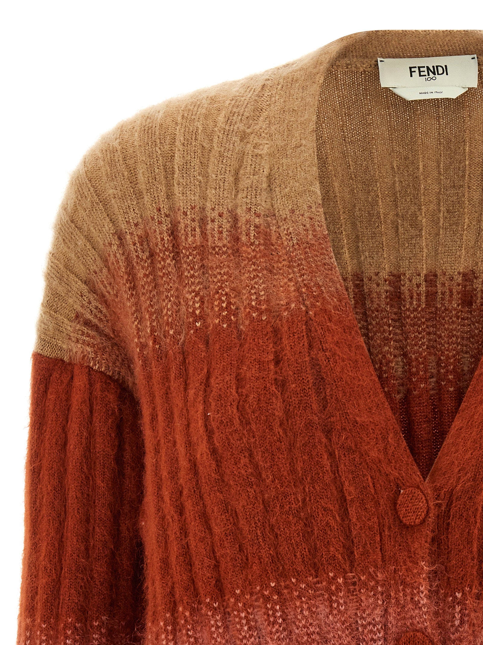 Fendi Mehrfarbige Wollstrickjacke