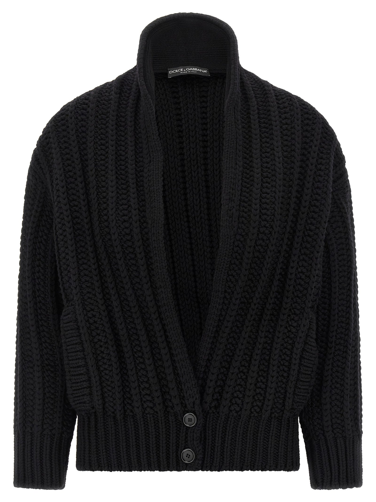 Dolce & Gabbana Schwarzer Cardigan aus Schurwolle