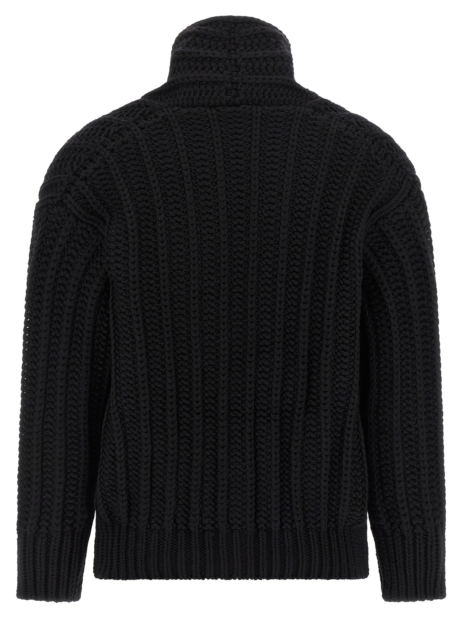 Dolce & Gabbana Schwarzer Cardigan aus Schurwolle