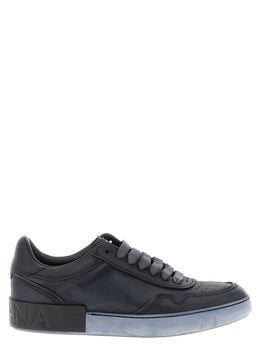 Dolce & Gabbana Schwarze Sneaker aus Lammleder, Low-Top
