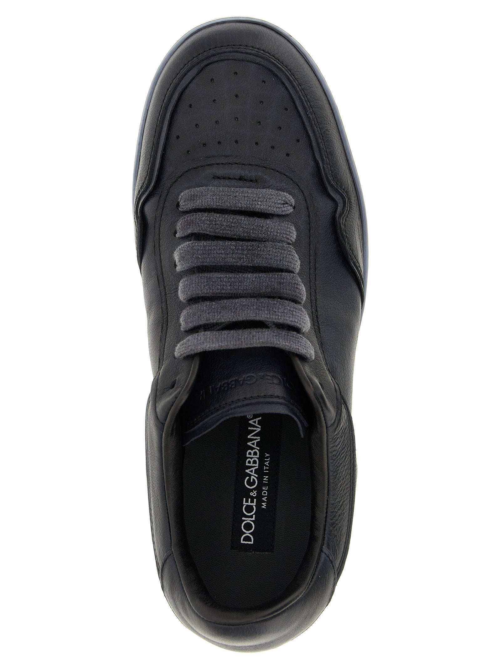 Dolce & Gabbana Schwarze Sneaker aus Lammleder, Low-Top