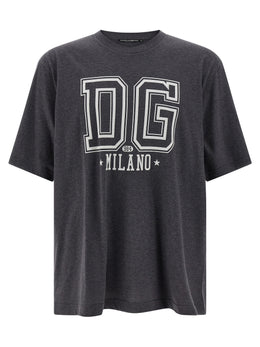 Dolce & Gabbana Graues Baumwoll-T-Shirt