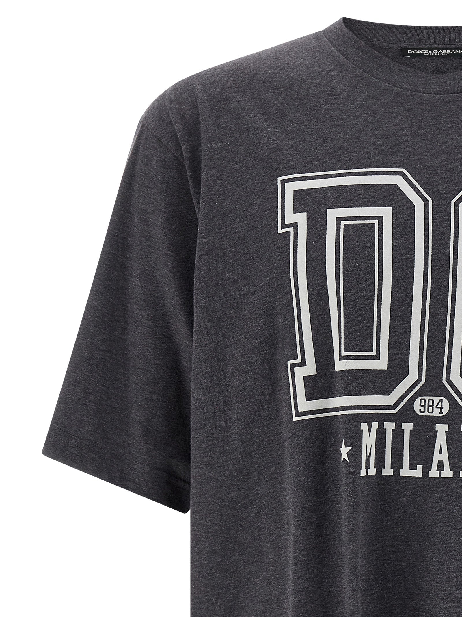 Dolce & Gabbana Graues Baumwoll-T-Shirt