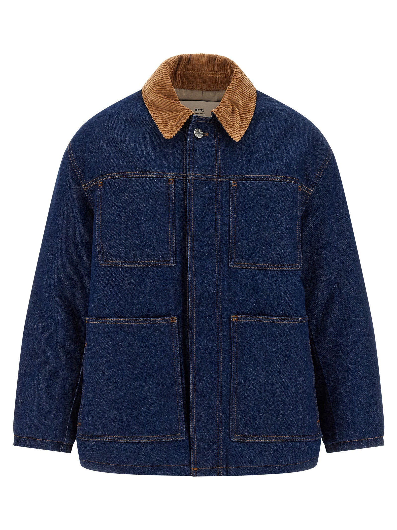 Ami Paris Blaue Jeansjacke aus Baumwolle
