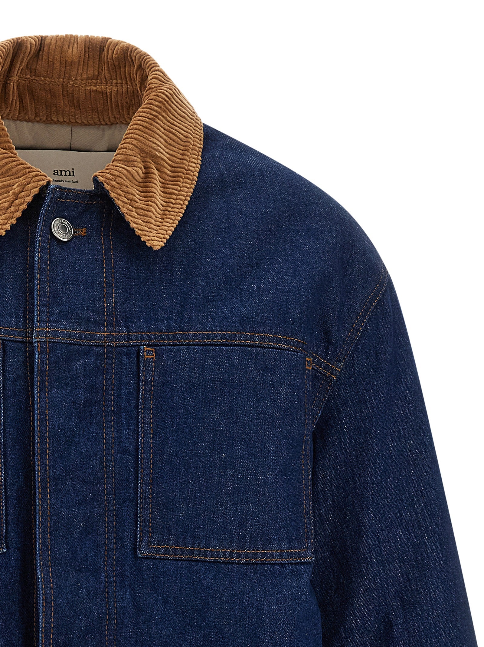 Ami Paris Blaue Jeansjacke aus Baumwolle