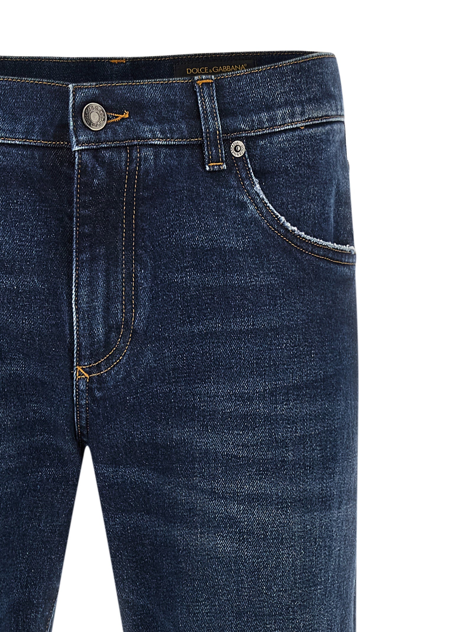 Dolce & Gabbana Blaue Jeans aus Baumwolle im geraden Schnitt