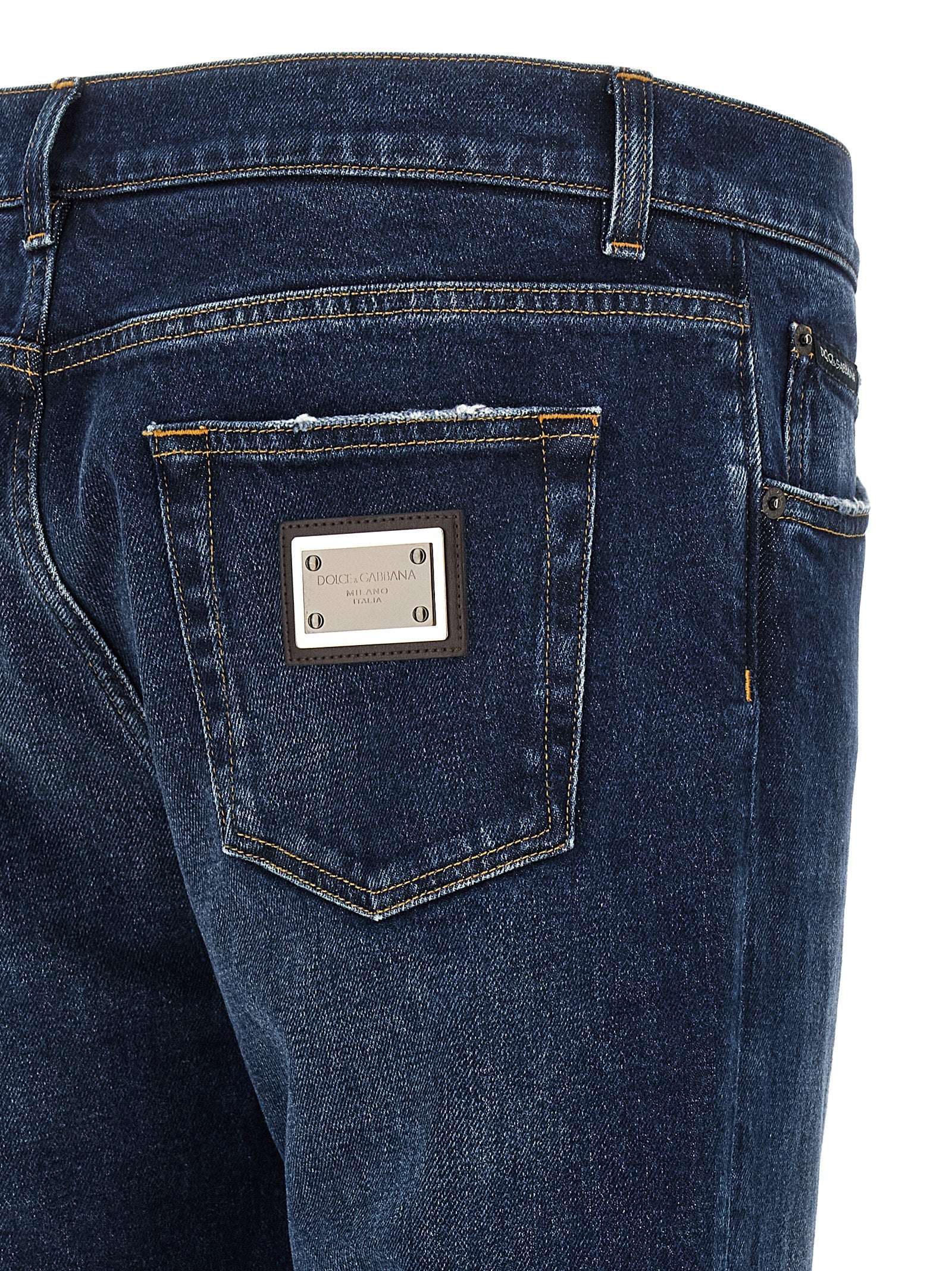 Dolce & Gabbana Blaue Jeans aus Baumwolle im geraden Schnitt
