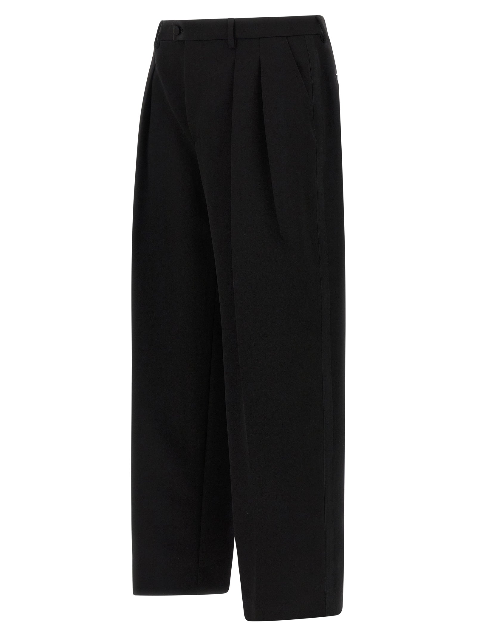 Dolce & Gabbana Schwarze Hose aus reiner Schurwolle