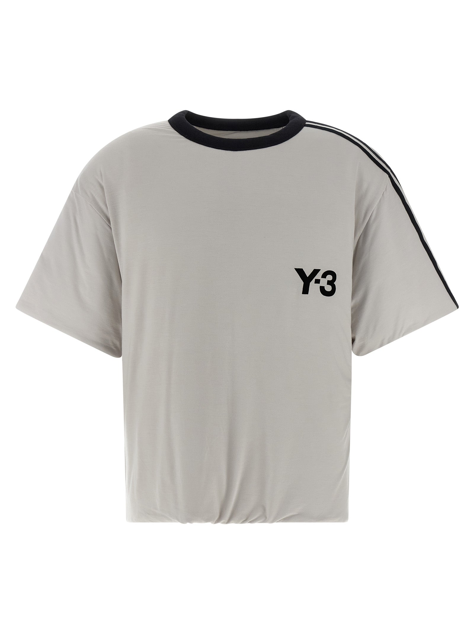 Y-3 Graues Lyocell T-Shirt
