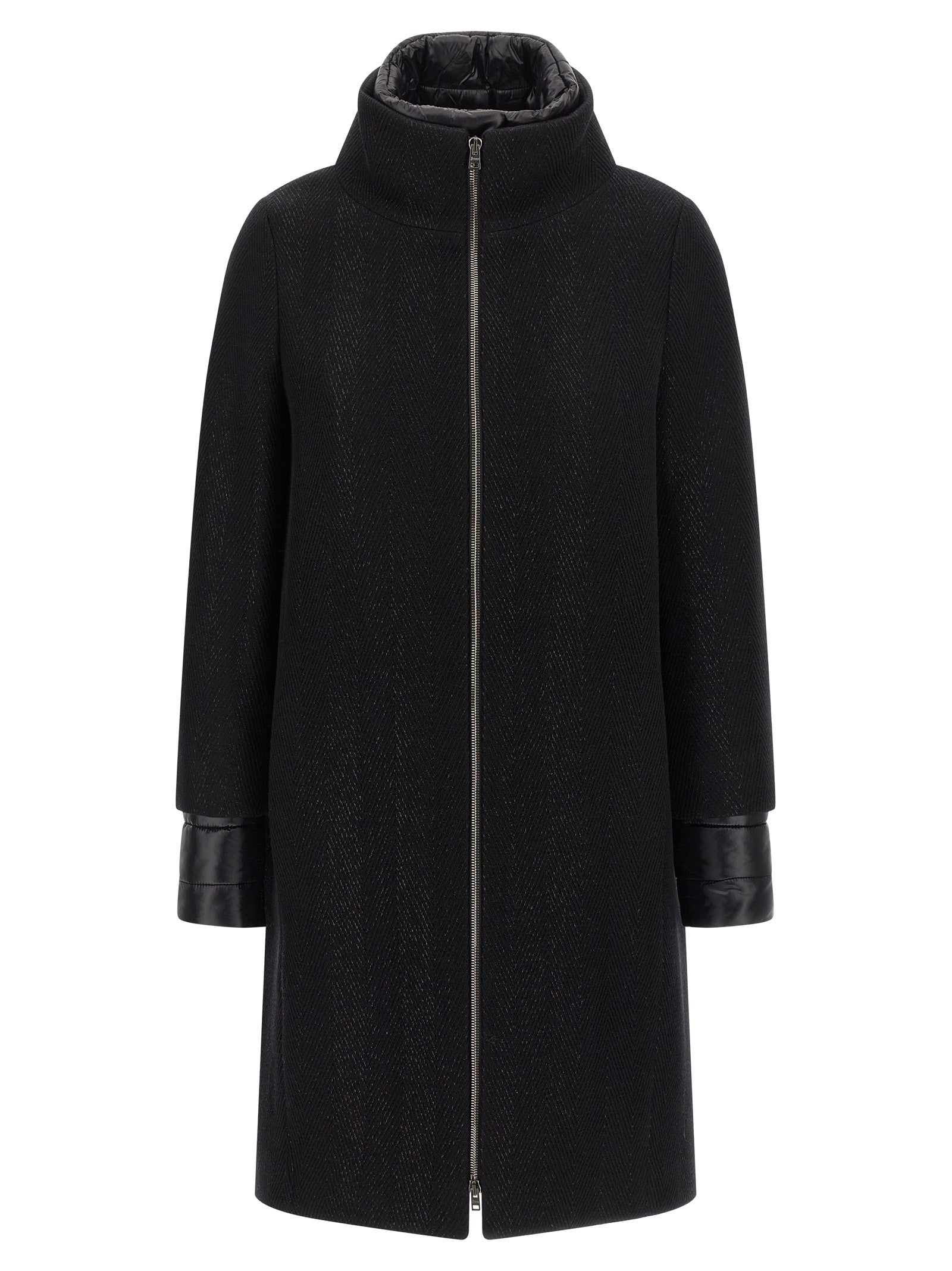 Herno Schwarzer Wollmantel
