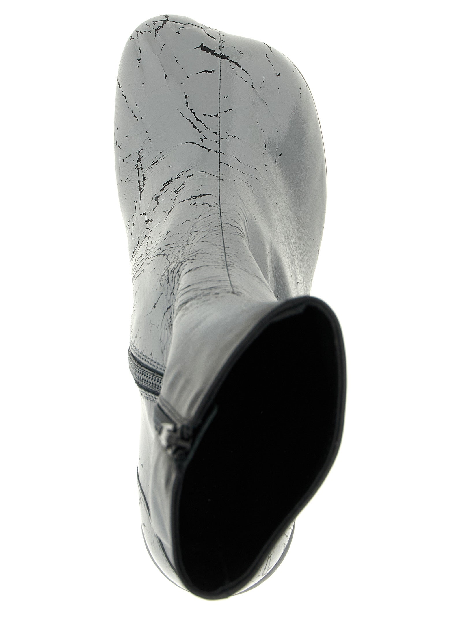 MM6 Maison Margiela Graue Lammleder-Stiefeletten