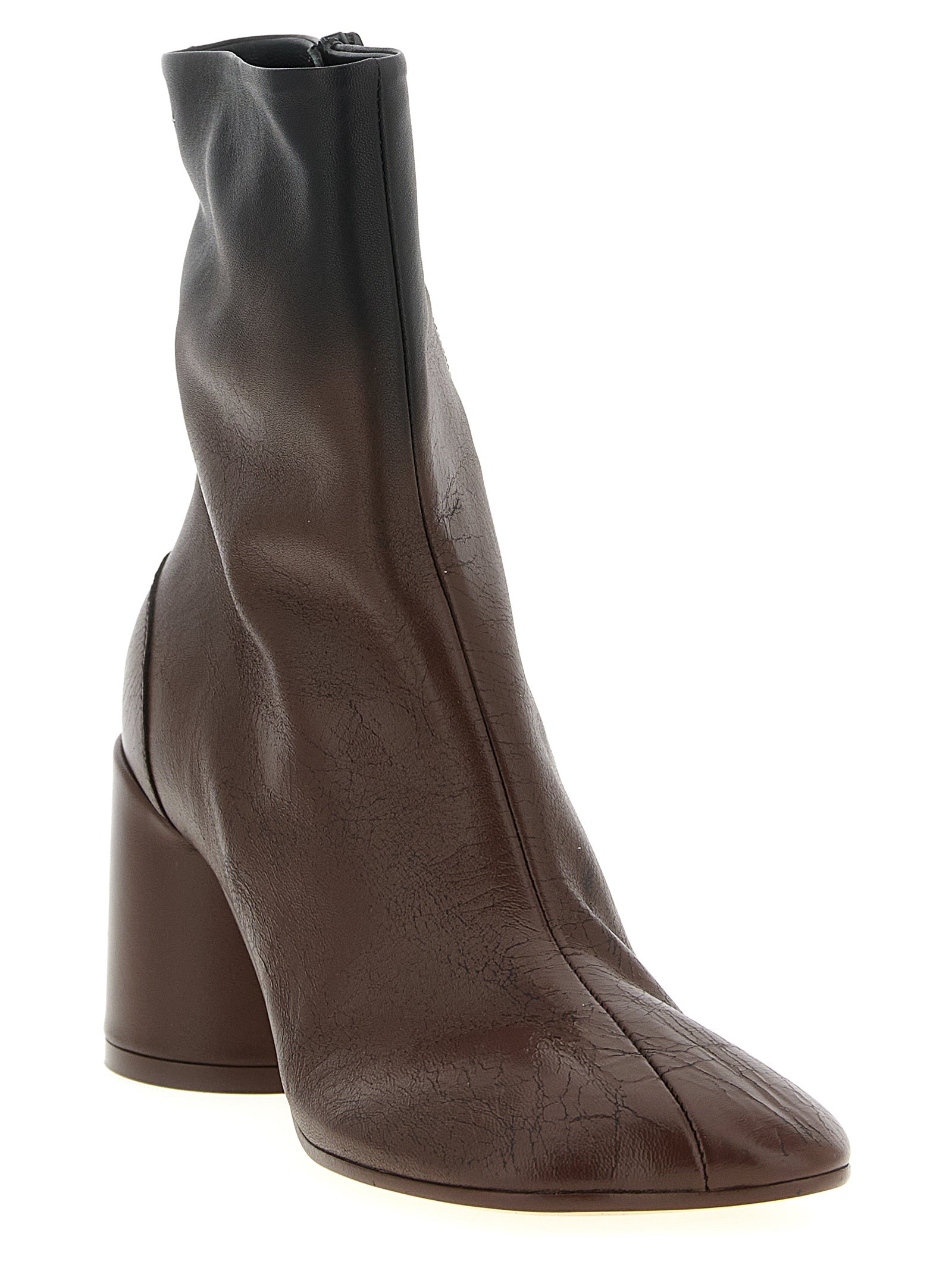 MM6 Maison Margiela Braune Lammleder-Stiefeletten
