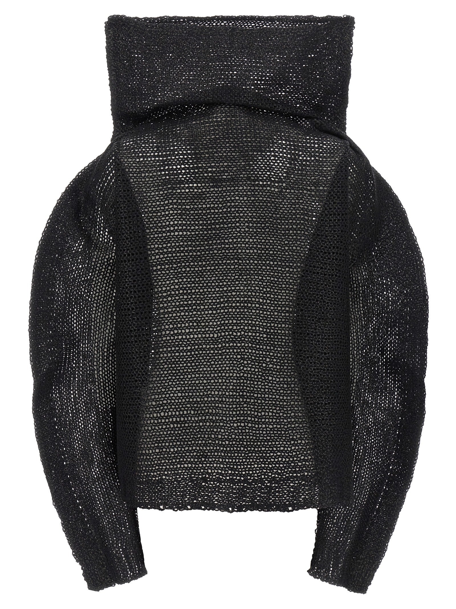 Issey Miyake Schwarzer Wollpullover