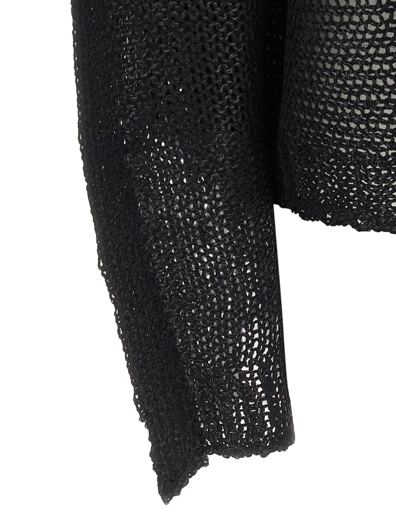 Issey Miyake Schwarzer Wollpullover