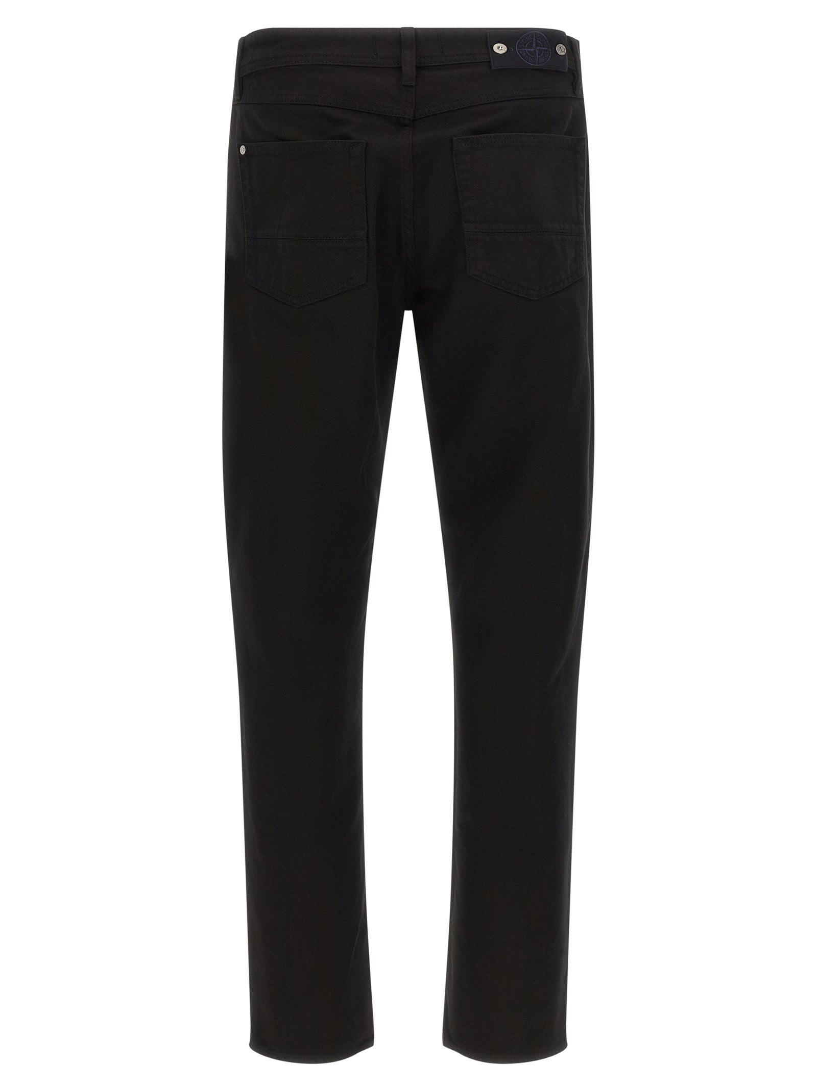 Stone Island Schwarze Baumwoll-Jeans mit geradem Bein