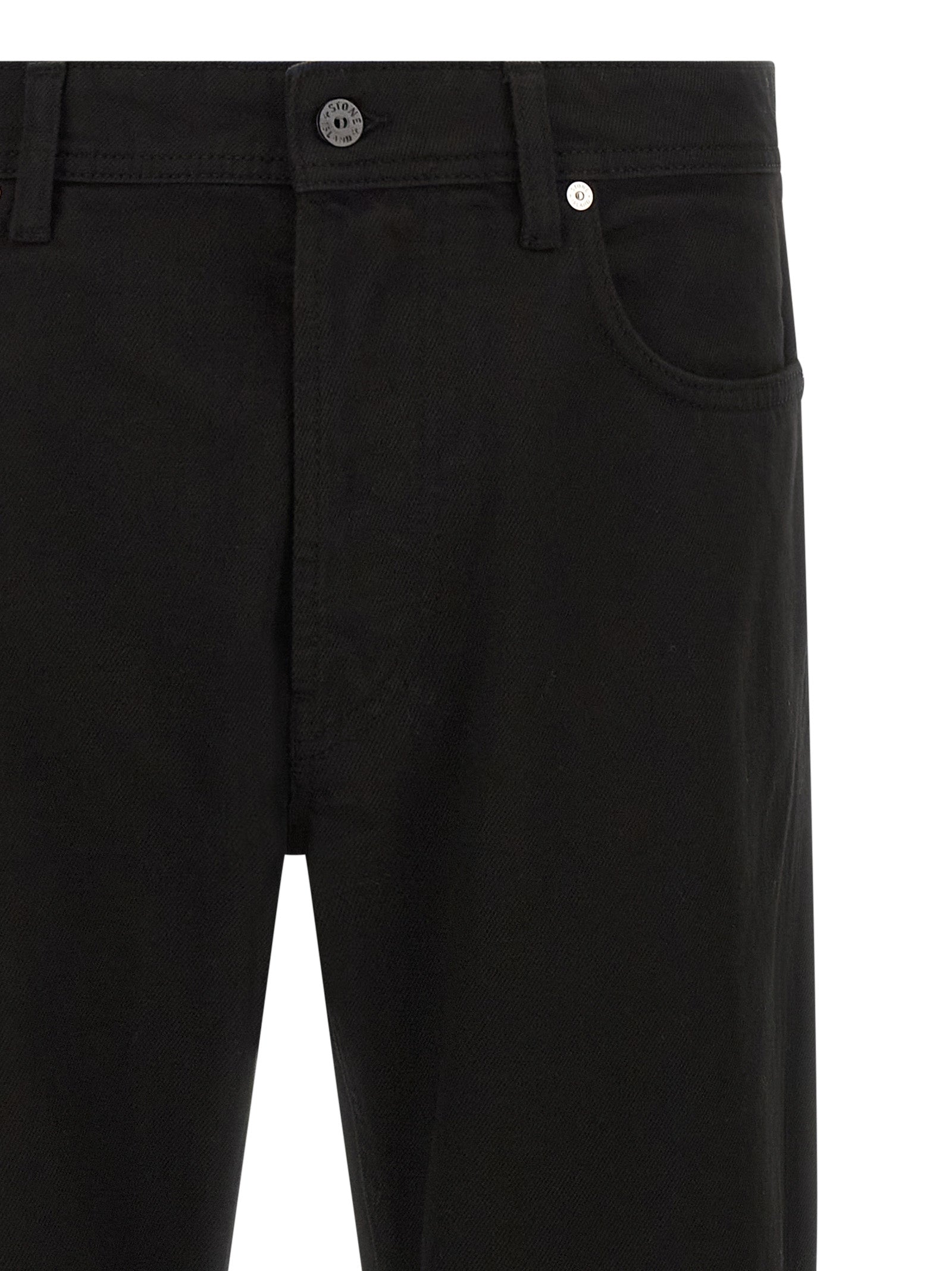 Stone Island Schwarze Baumwoll-Jeans mit geradem Bein
