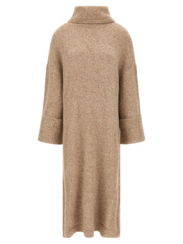 Entire Studios Beige Alpaka-Leder Midikleid