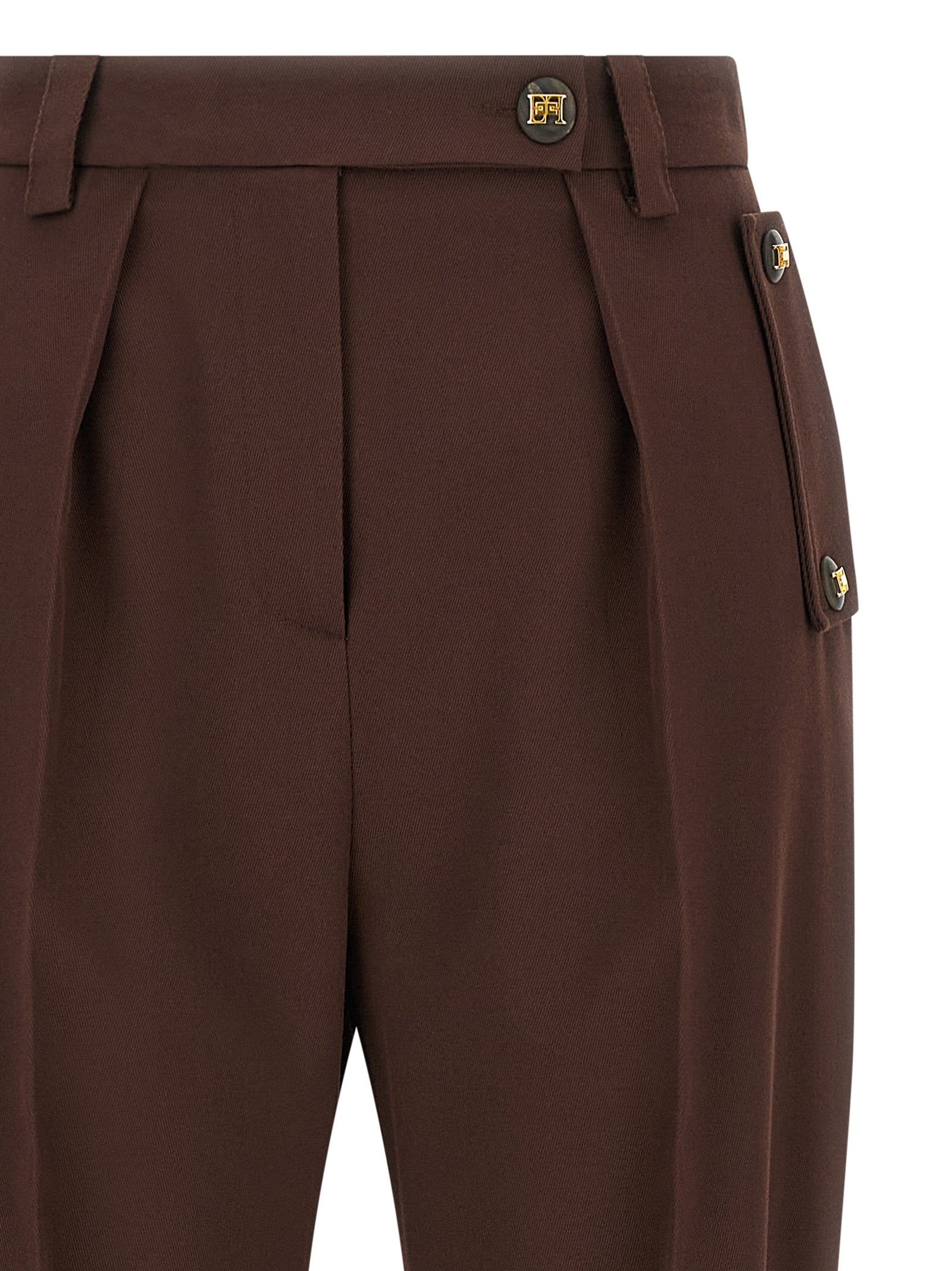 Elisabetta Franchi Braune Freizeithose aus Polyester