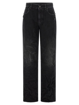 Balenciaga Schwarze Baumwoll-Jeans mit geradem Bein