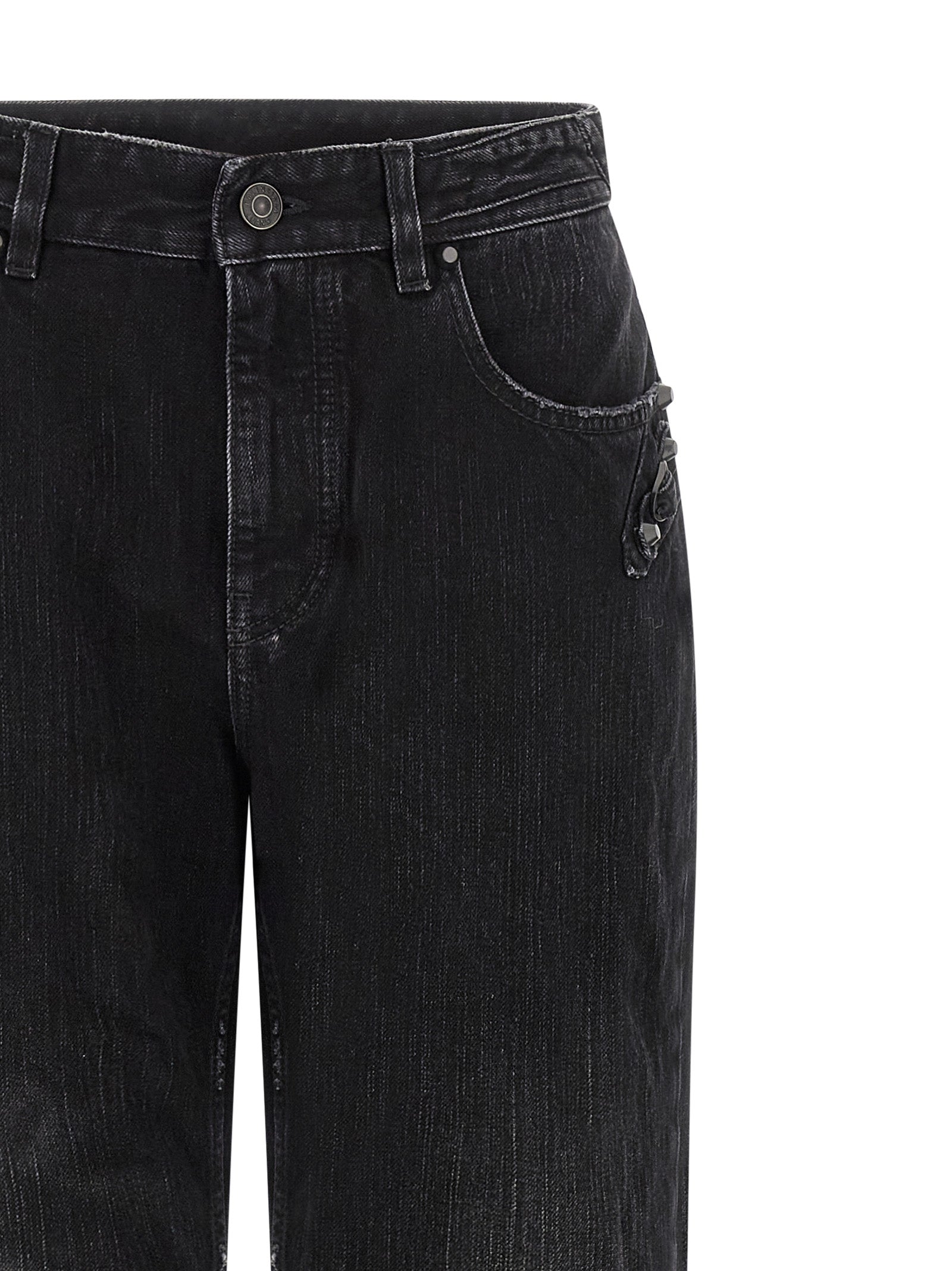 Balenciaga Schwarze Baumwoll-Jeans mit geradem Bein