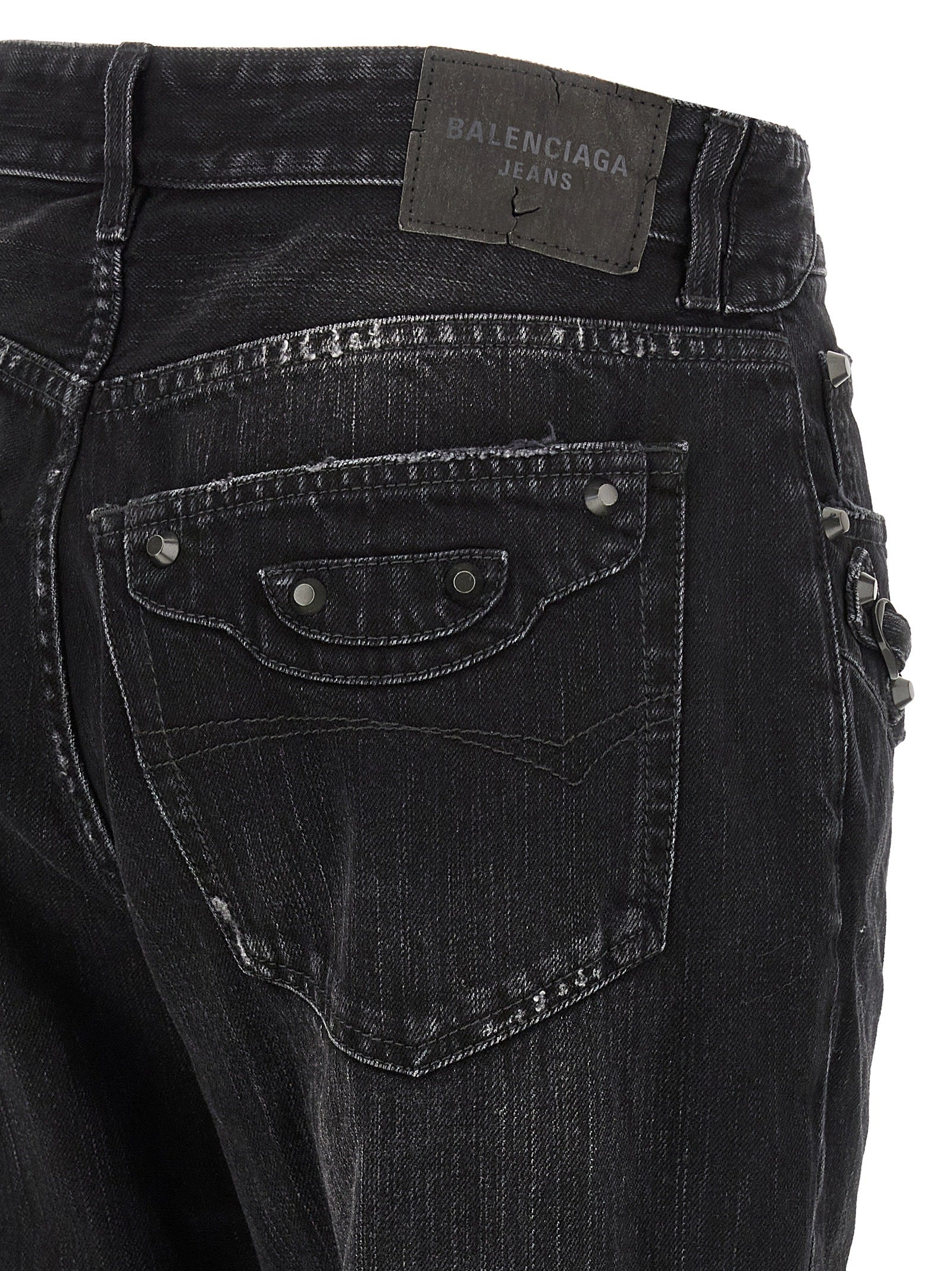 Balenciaga Schwarze Baumwoll-Jeans mit geradem Bein