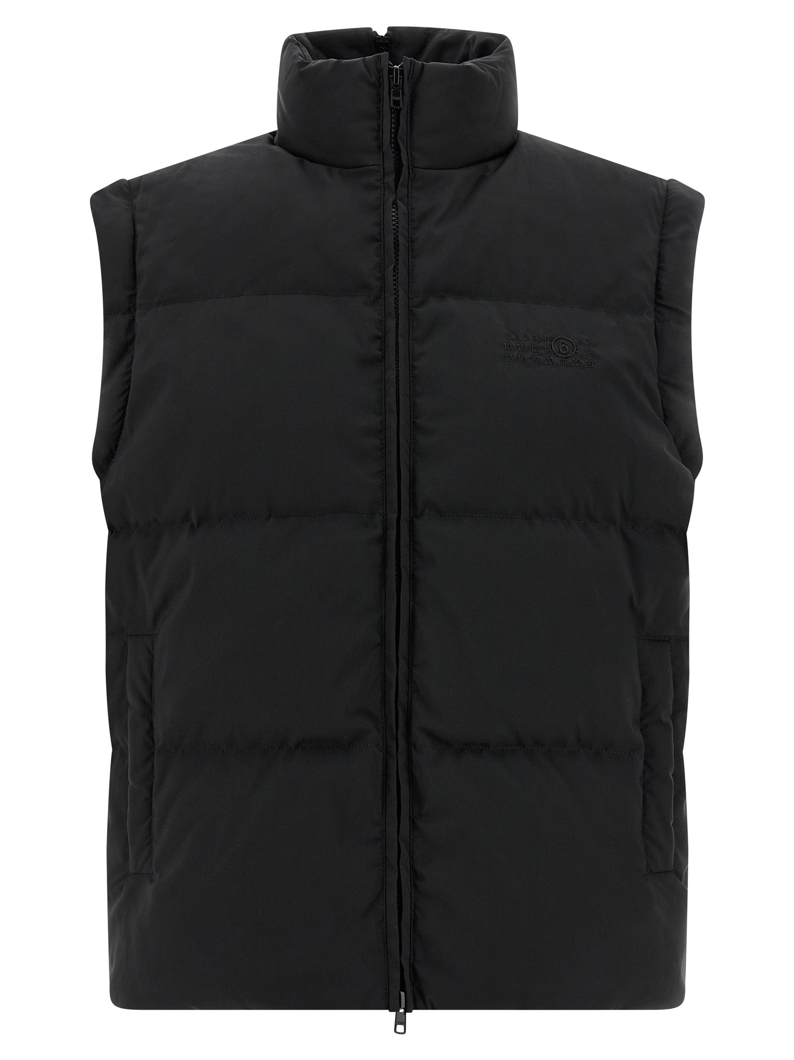 MM6 Maison Margiela Schwarze Polyester-Jacke in voller Länge