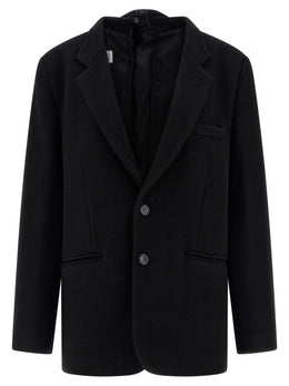 MM6 Maison Margiela Schwarzer Blazer aus reiner Schurwolle