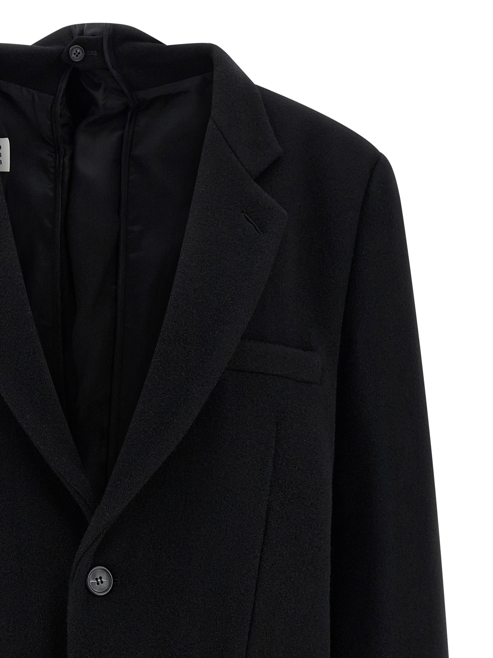 MM6 Maison Margiela Schwarzer Blazer aus reiner Schurwolle