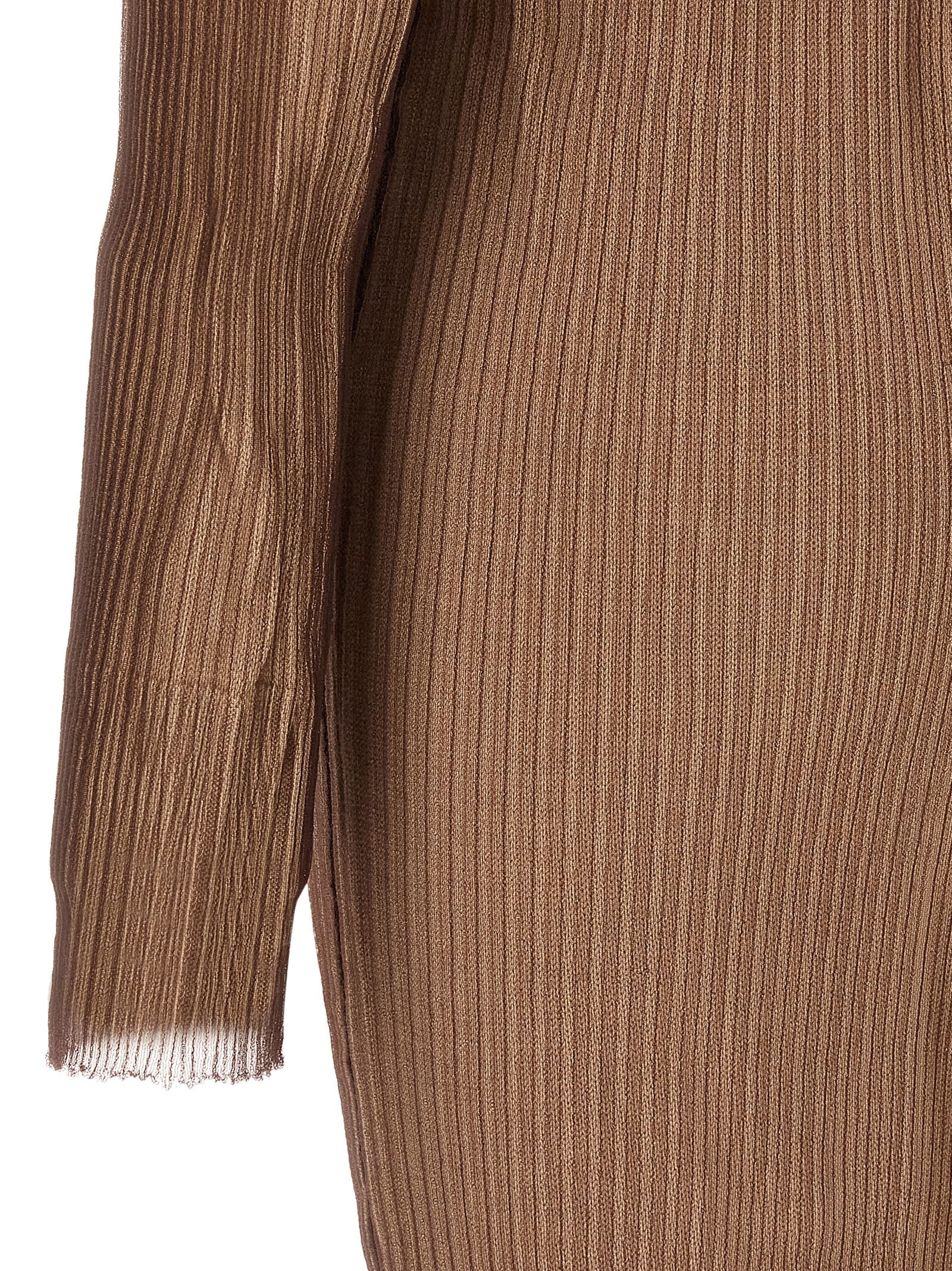 MM6 Maison Margiela Beige Polyamid Midikleid