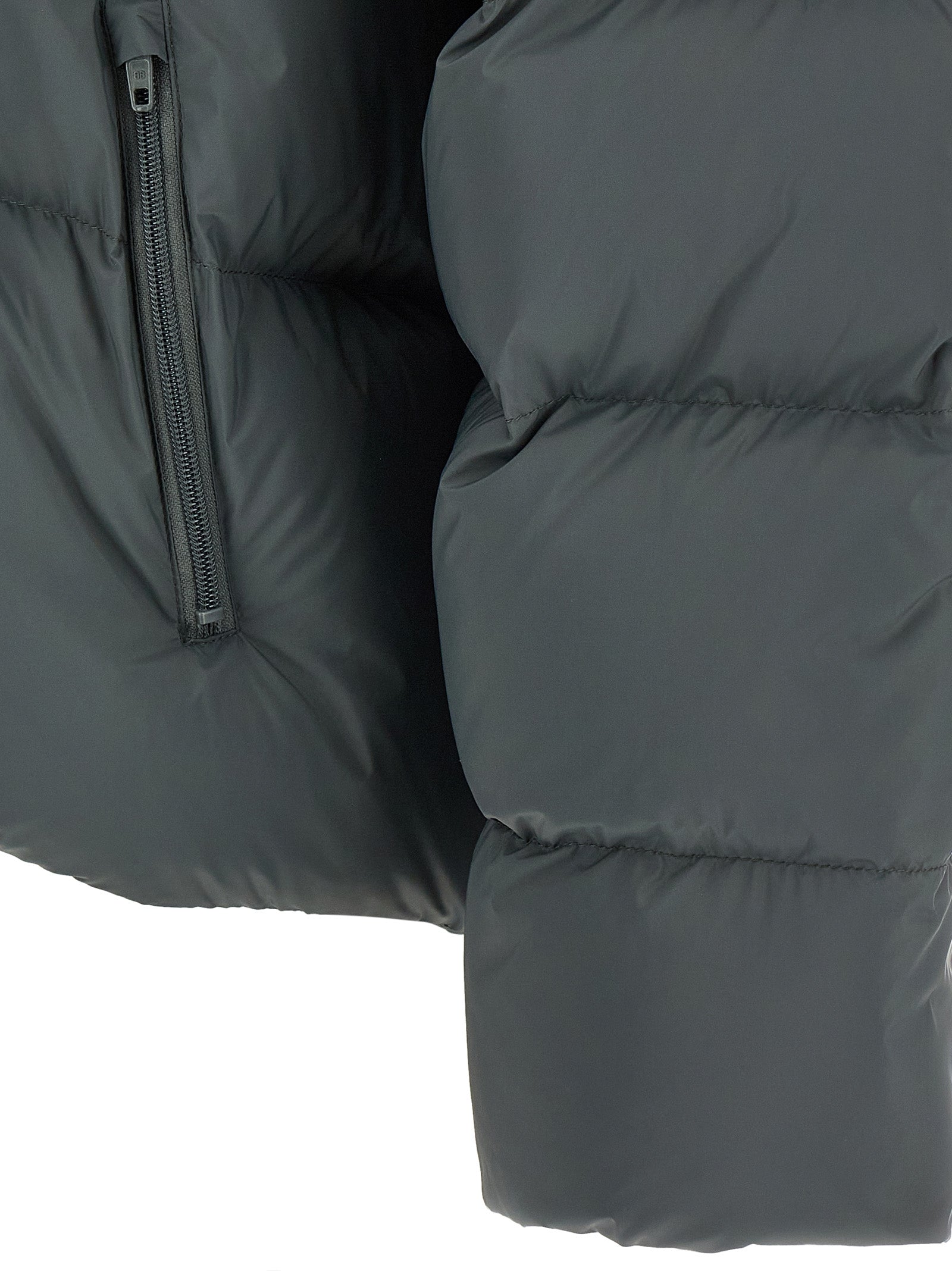 Balenciaga Graue Polyamid-Jacke in voller Länge