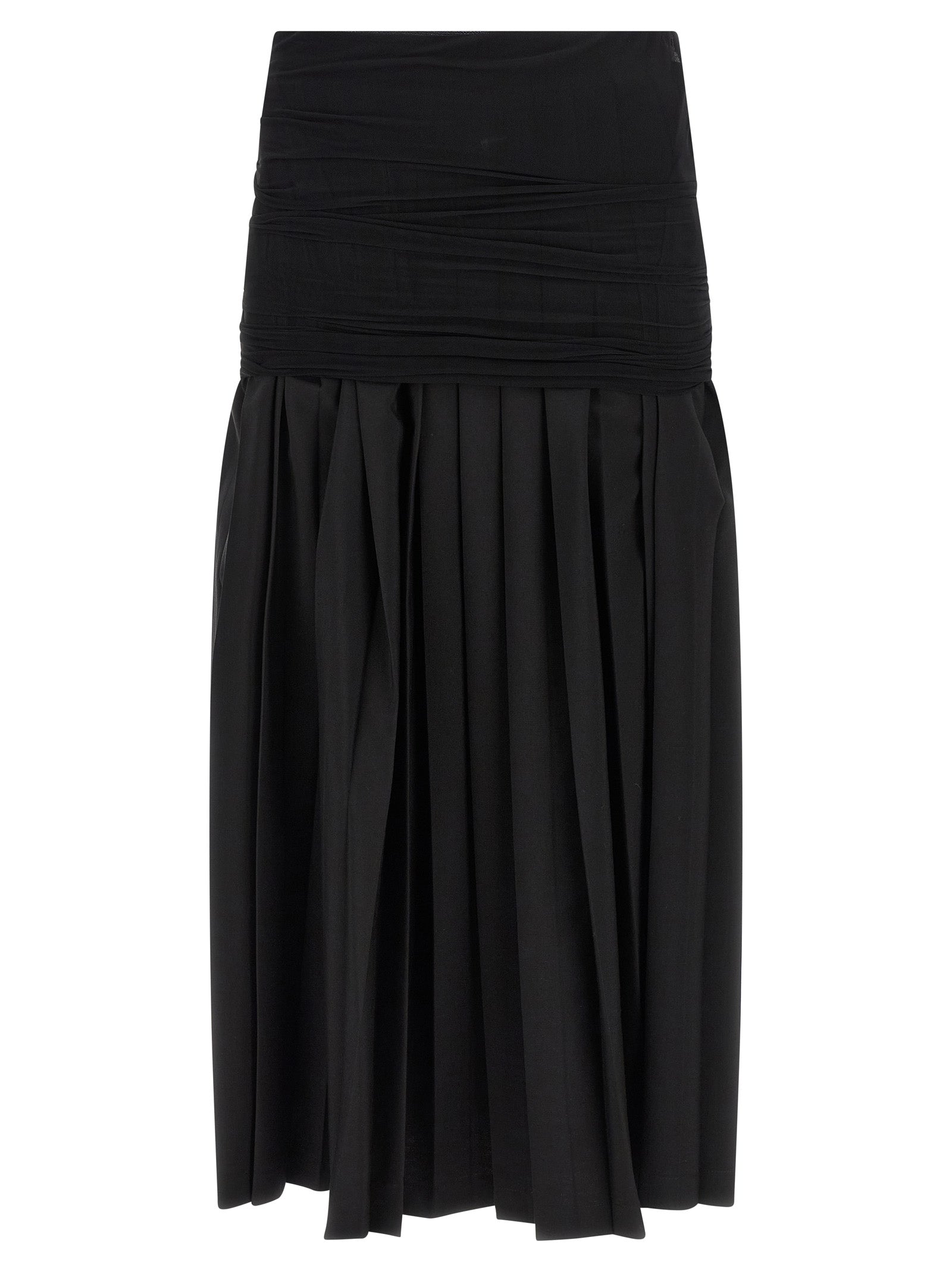 MM6 Maison Margiela Schwarzer Midirock aus Polyester