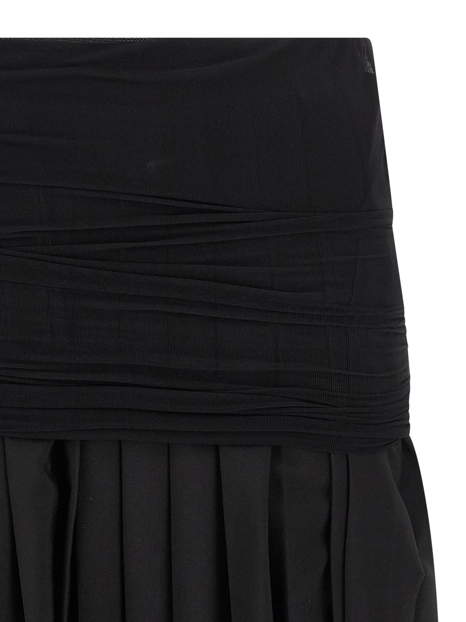 MM6 Maison Margiela Schwarzer Midirock aus Polyester