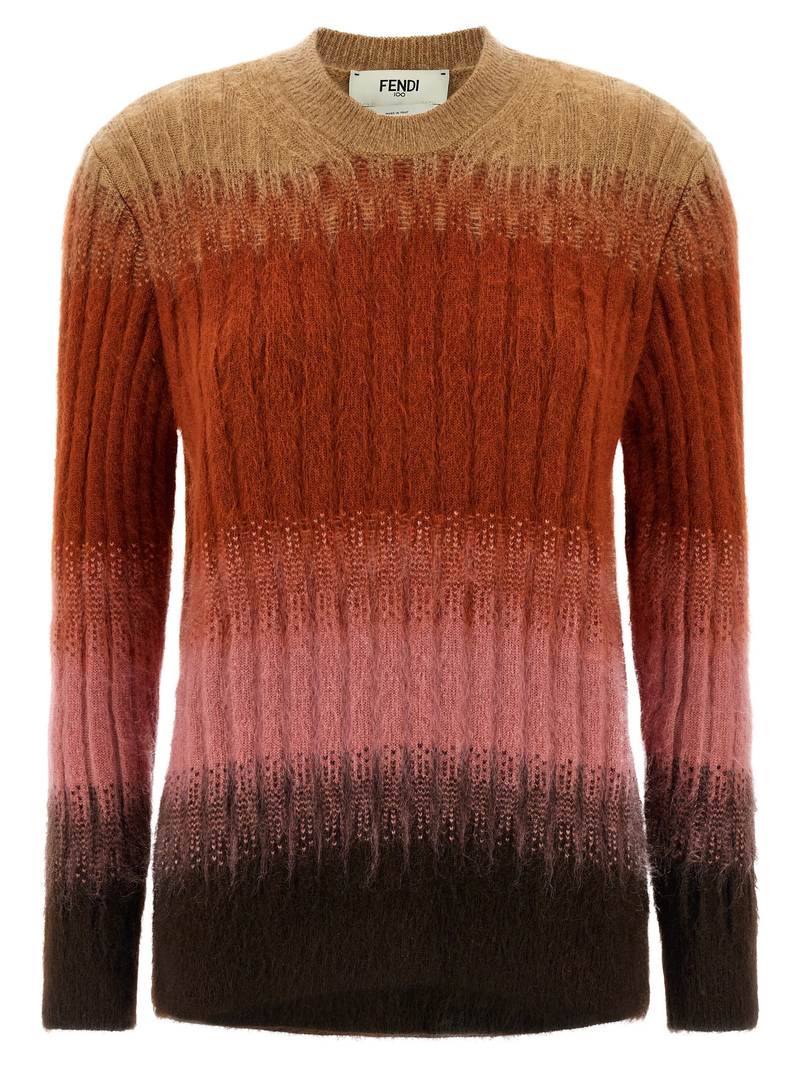 Fendi Mehrfarbige Wollstrickjacke